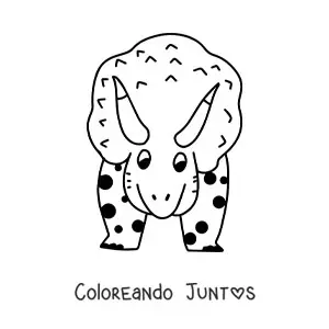 Imagen para colorear de triceratops grande de frente