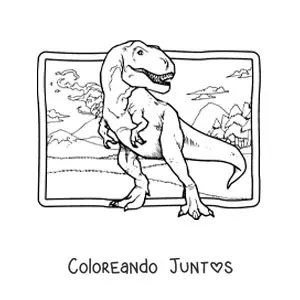 Tiranosaurio rex realista en su hábitat