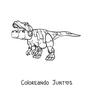 Imagen para colorear de tiranosaurio rex robot
