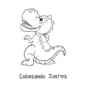 Imagen para colorear de t rex bebé animado