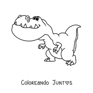 Imagen para colorear de t rex animado