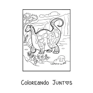 Imagen para colorear de dinosaurio terrestre gigante