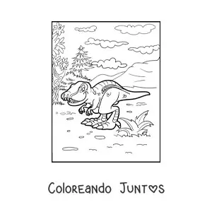 Imagen para colorear de dinosaurio terrestre con patas grandes