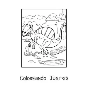 Imagen para colorear de dinosaurio terrestre carnívoro de tamaño real