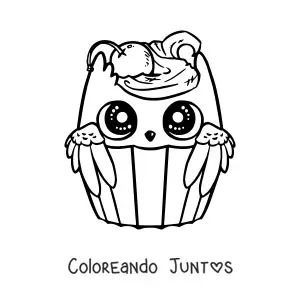 Cupcake kawaii de búho