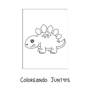 Imagen para colorear de dinosaurio bebé tierno sencillo