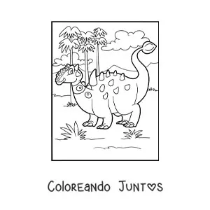 Imagen para colorear de euoplocephalus herbívoro animado