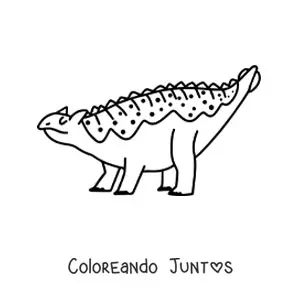 Imagen para colorear de dinosaurio herbívoro fácil