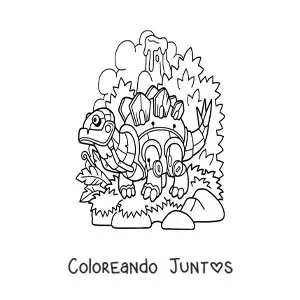 Imagen para colorear de dinosaurio herbívoro robot