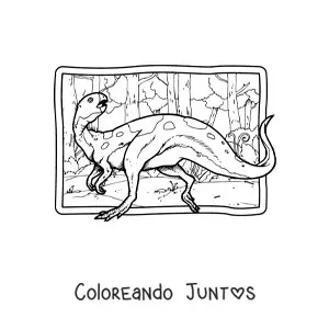 Imagen para colorear de dinosaurio herbívoro realista