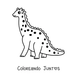 Imagen para colorear de dinosaurio de cuello largo tierno grande