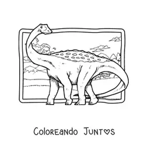 Imagen para colorear de dinosaurio de cuello largo realista