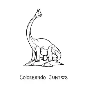 Imagen para colorear de dinosaurio de cuello largo brachiosaurus