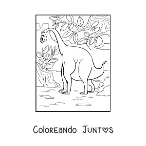 Imagen para colorear de dinosaurio de cuello largo gigante