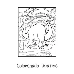 Imagen para colorear de dinosaurio de cuello largo muy grande