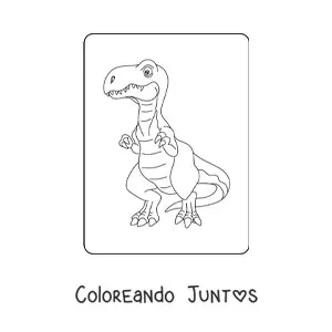 Imagen para colorear de velociraptor animado grande
