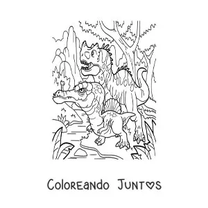 Imagen para colorear de dinosaurios carnívoros peligrosos