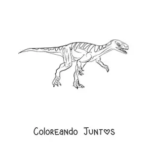 Imagen para colorear de dinosaurio carnívoro realista corriendo