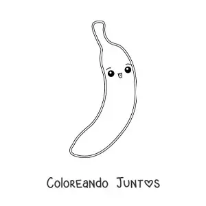 Imagen para colorear de banana kawaii fácil