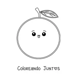 Imagen para colorear de naranja kawaii fácil
