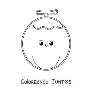 Imagen para colorear de coco kawaii fácil