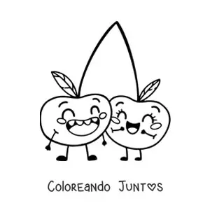 Imagen para colorear de cerezas animadas