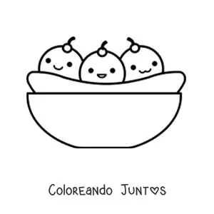 Imagen para colorear de banana split kawaii