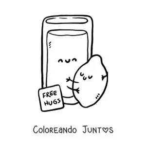 Imagen para colorear de limonada kawaii