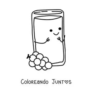 Imagen para colorear de jugo de uva bonito