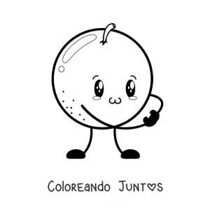 Imagen para colorear de naranja animada bonita
