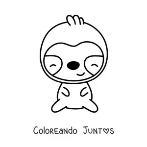 Imagen para colorear de perezoso kawaii grande