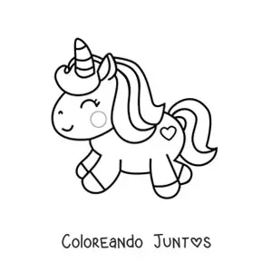 Imagen para colorear de unicornio kawaii