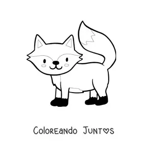 Imagen para colorear de zorro kawaii