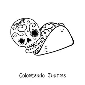 Taco con catrina mexicana