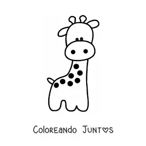 Imagen para colorear de jirafa tierna