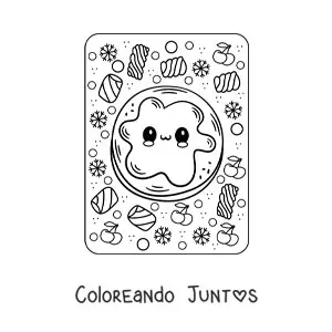 Imagen para colorear de panqueque con mermelada kawaii