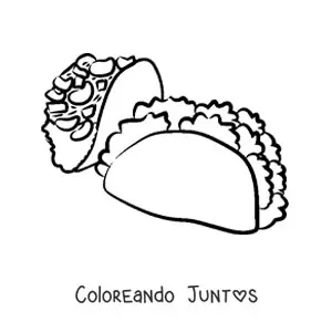 Imagen para colorear de dos tacos
