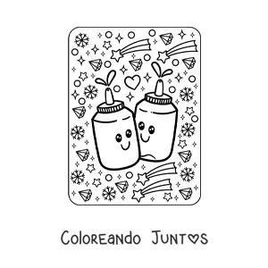 Imagen para colorear de salsas kawaii grandes