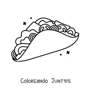 Imagen para colorear de un taco