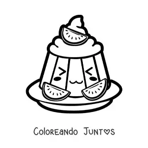 Imagen para colorear de gelatina kawaii