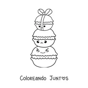 Imagen para colorear de macaroons kawaii