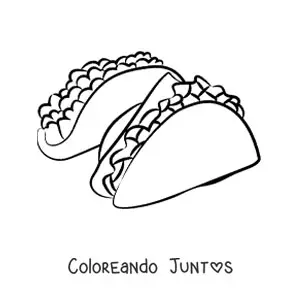Imagen para colorear de dos tacos