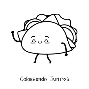 Imagen para colorear de taco animado