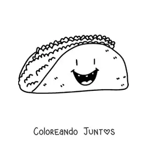 Imagen para colorear de un taco animado