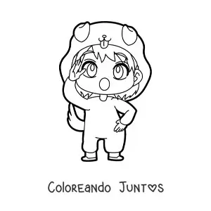 Muñeca kawaii con disfraz de perro