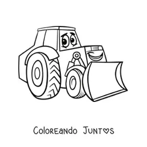 Imagen para colorear de excavadora animada