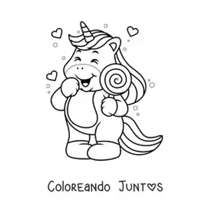 Unicornio con paleta