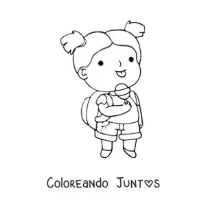 Imagen para colorear de una niña comiendo una paleta de caramelo