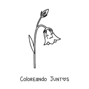 Imagen para colorear de lirio kawaii grande fácil