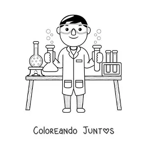 Científico kawaii en su laboratorio